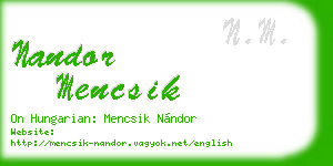nandor mencsik business card